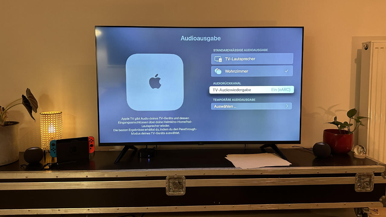 Apple TV Einstellungen Spielkonsole Homepods