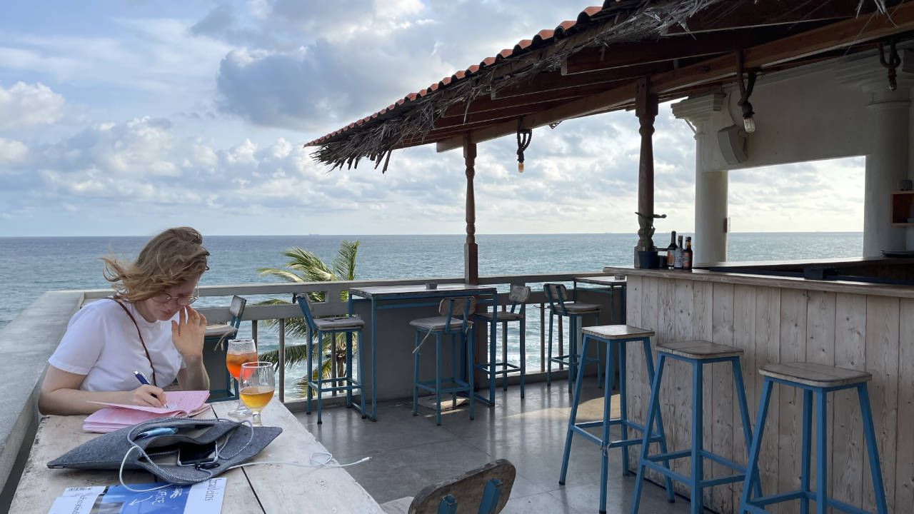 Rooftop bar at the Lighthouse Ahangama in Sri Lanka